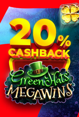20% Cashback Greenhats' Megawins